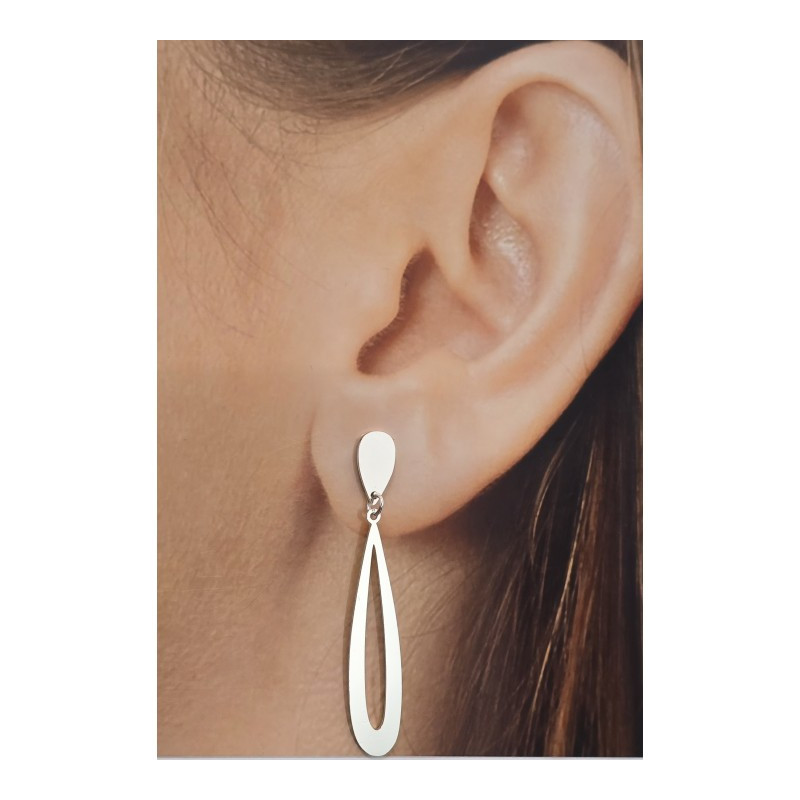 Pendientes lagrima de plata de ley 925 de mujer