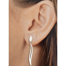 Pendientes lisos de plata de ley 925 de mujer