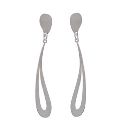 Pendientes lagrima curva de plata de ley 925
