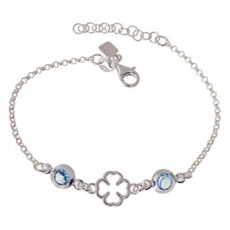 Pulsera trébol de plata de ley 925