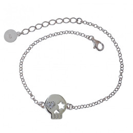 Pulsera calavera de plata de ley 925