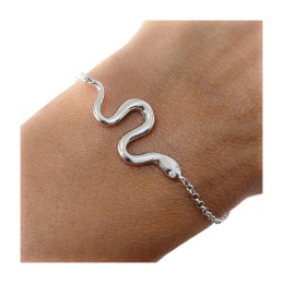 Pulsera serpiente de plata de ley 925 de mujer