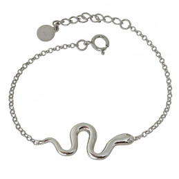 Pulsera serpiente de plata de ley 925