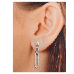Pendientes largos de plata de ley 925 de mujer