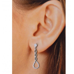 Pendientes largos de plata de ley 925 de mujer