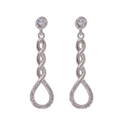 Pendientes largos de plata de ley 925