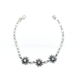 Pulsera Eguzkilore envejecida de plata de ley 925 nueva colección