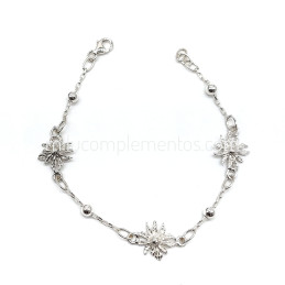 Pulsera Eguzkilore de plata de ley 925 con cadena