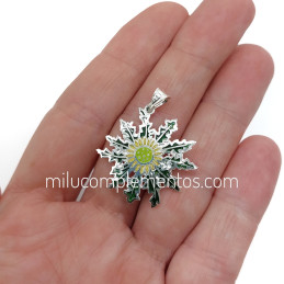 Colgante Eguzkilore de plata de ley 925 esmalte al fuego color negro