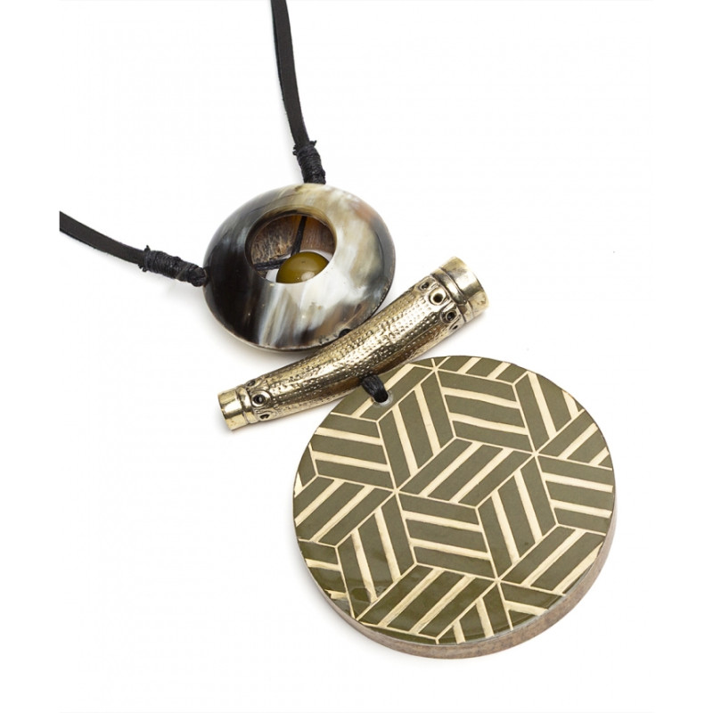 Collar largo Tantrend caqui/dorado
