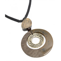 Collar largo Tantrend en colores tierra y verde caqui de mujer