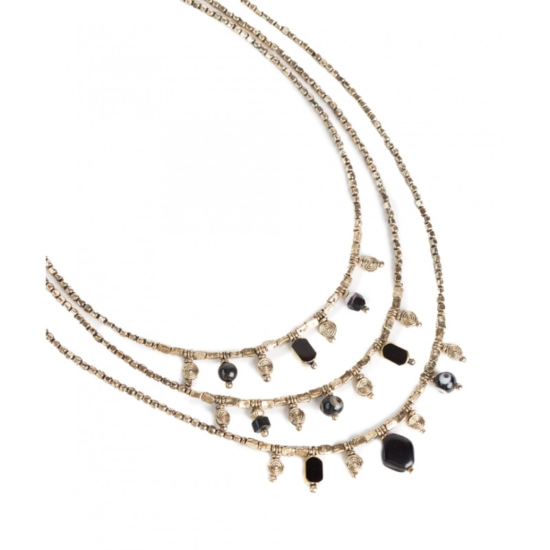 Collar corto Tantrend dorado envejecido con negro