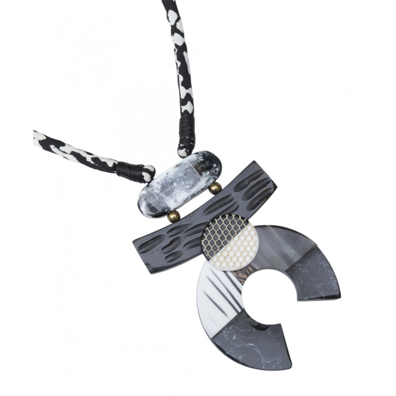 Collar largo Tantrend gris y negro