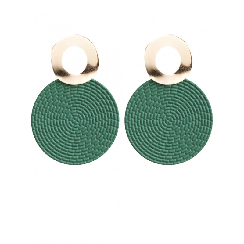 Pendientes Tantrend color verde/dorado de chica