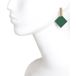 Pendientes Tantrend color verde/dorado tamaño real
