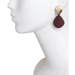 Pendientes Tantrend color burdeos/dorado