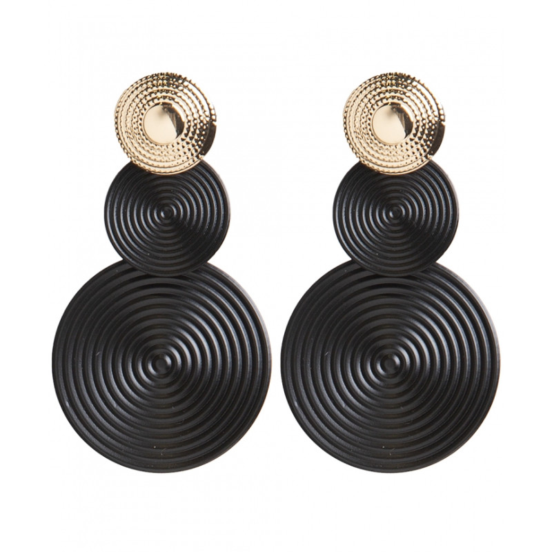 Pendientes Tantrend color negro/dorado de señora