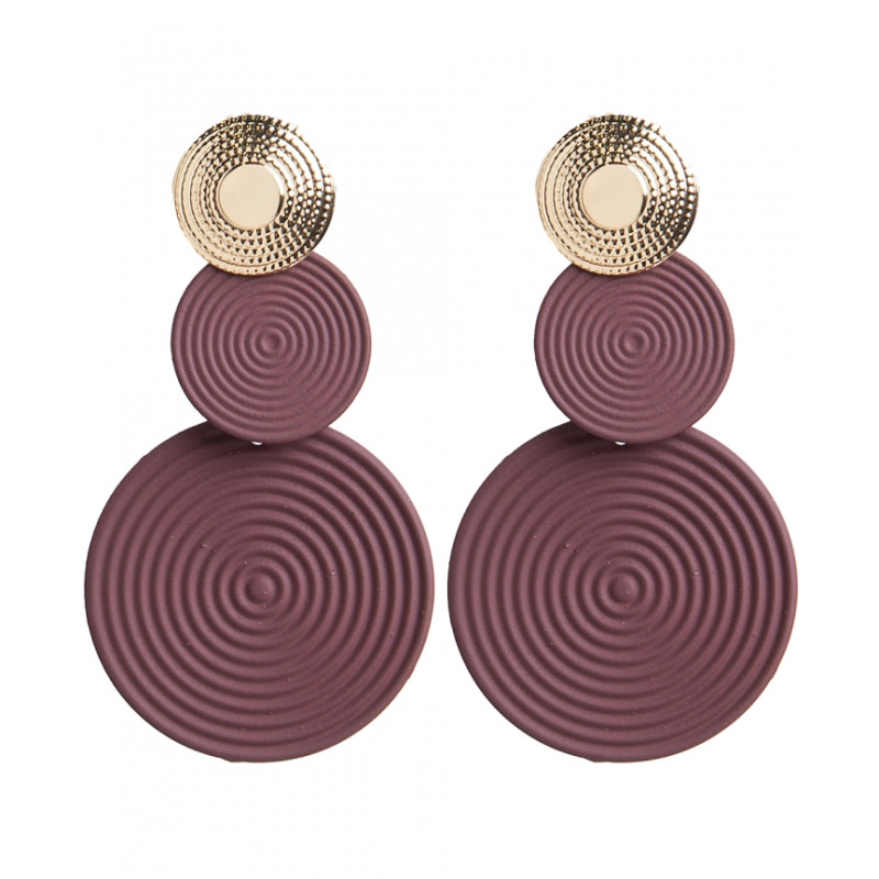 Pendientes Tantrend color burdeos/dorado de señora