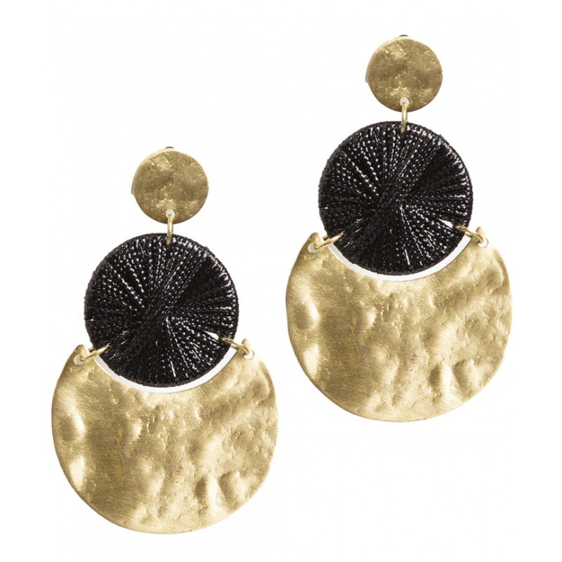 Pendientes Tantrend color negro/dorado