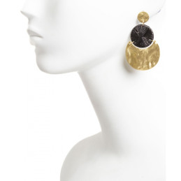 Pendientes Tantrend color negro/dorado de mujer tamaño real