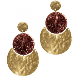 Pendientes Tantrend color burdeos/dorado de señora