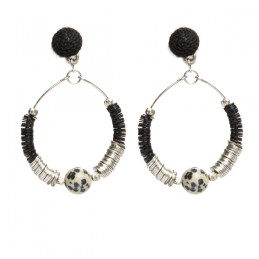 Pendientes Tantrend Plateado/negro