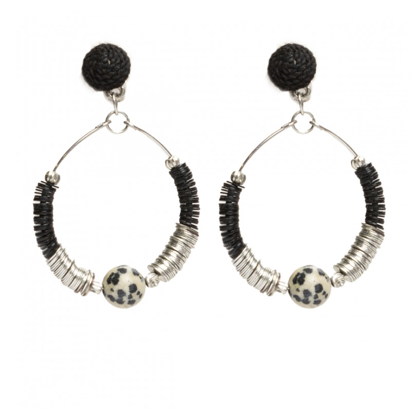 Pendientes Tantrend Plateado/negro