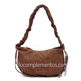 Bolso Caramelo color camel de mujer plisado