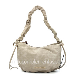Bolso Caramelo color beige de mujer correa plisada