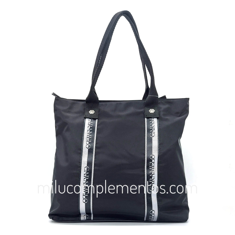 Bolso Caramelo color negro de mujer Nylon