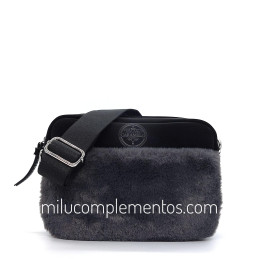 Bolso bandolera Caramelo color negro de mujer de pelo