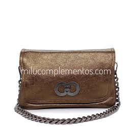 Bolso bandolera Caramelo color bronce metal de mujer