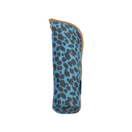 Paraguas plegable Ezpeleta color azul animal print de mujer con funda de neopreno