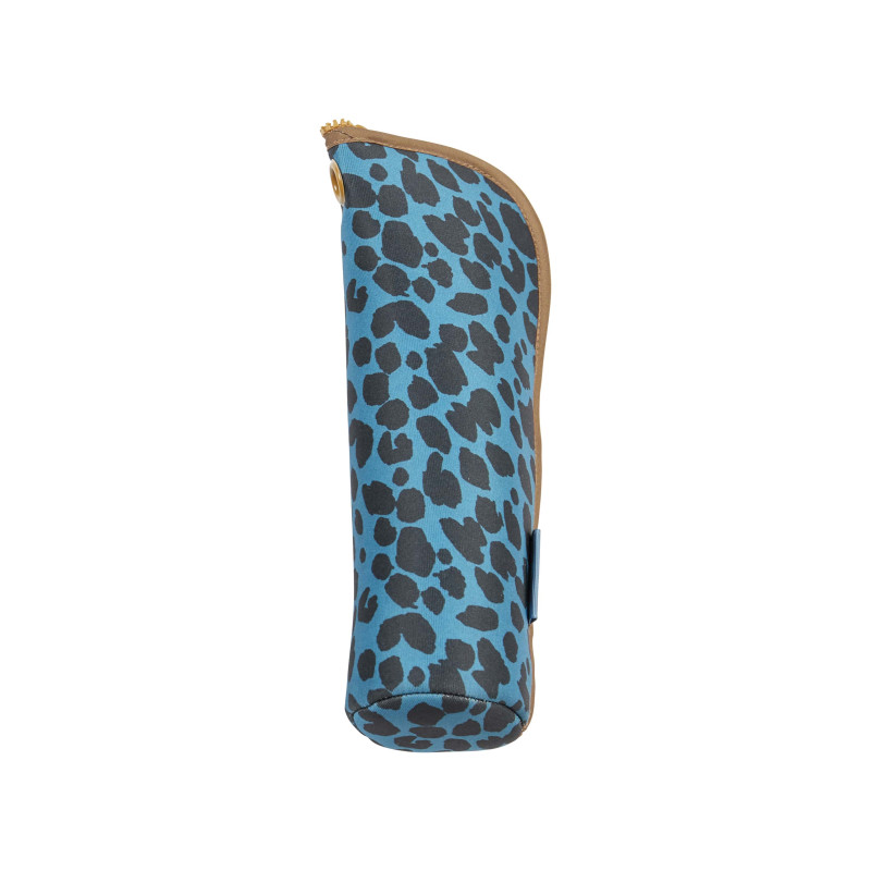 Paraguas plegable Ezpeleta color azul animal print de mujer con funda de neopreno