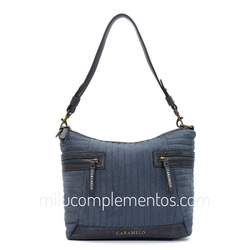 Bolso bandolera Caramelo color gris azulado de mujer