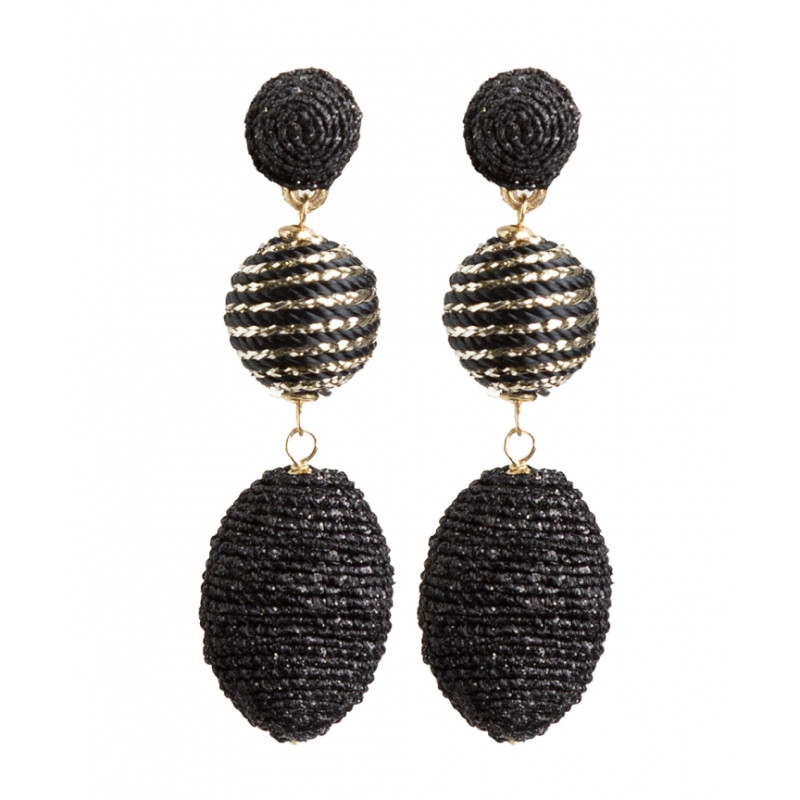Pendientes Tantrend negro/dorado de mujer