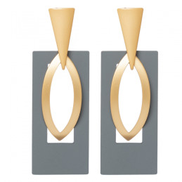 Pendientes Tantrend gris/dorado de mujer