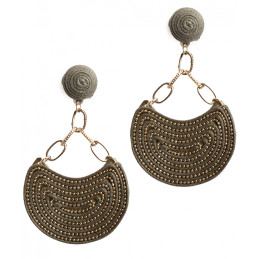 Pendientes Tantrend largos caqui/dorado de mujer