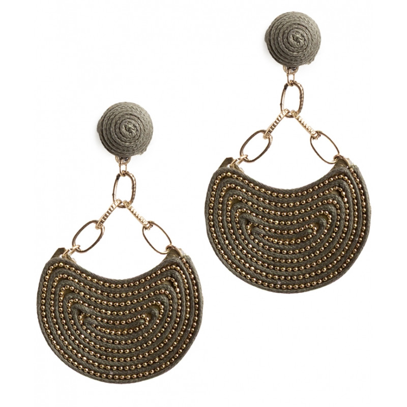 Pendientes Tantrend largos caqui/dorado de mujer