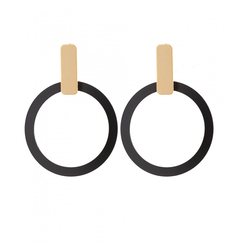 Pendientes Tantrend negro/dorado de chica