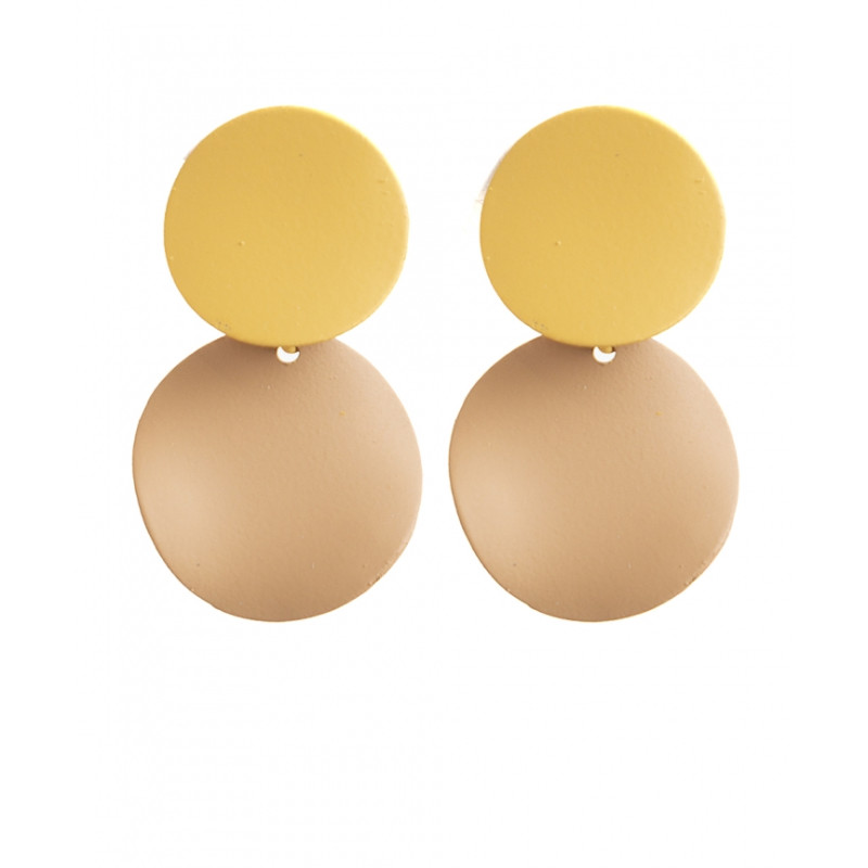 Pendientes Tantrend color mostaza/beige de chica