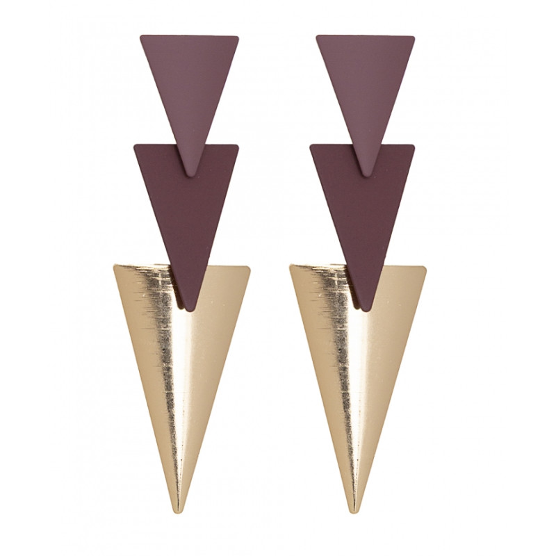 Pendientes Tantrend color burdeos/dorado de mujer
