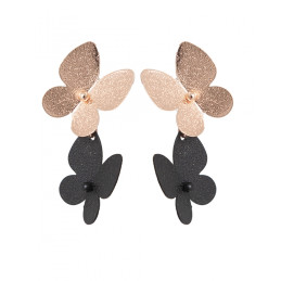 Pendientes Tantrend mariposa negro/oro rosa de mujer