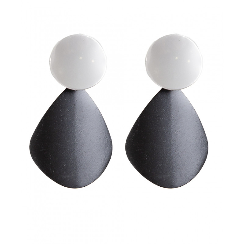 Pendientes Tantrend color negro/plateado de tuerca