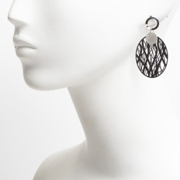 Pendientes Tantrend color negro/plateado