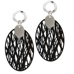 Pendientes Tantrend color negro/plateado de mujer