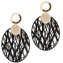 Pendientes Tantrend color negro/dorado