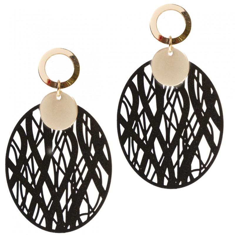 Pendientes Tantrend color negro/dorado