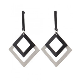 Pendientes Tantrend color negro/plateado