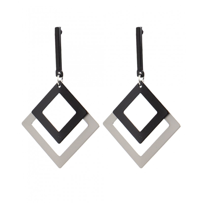 Pendientes Tantrend color negro/plateado